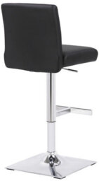Lamboro Snella Breakfast Bar Stool, Chrome Footrest, Height Adjustable Swivel Gas Lift, Home Bar & Kitchen Faux-Leather Barstool, Black - thumbnail 4