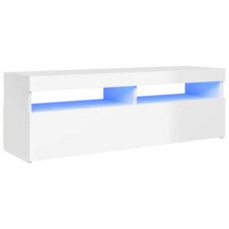 Vidaxl Tv Cabinet With Led Lights High Gloss White 120X35X40 Cm - thumbnail 2
