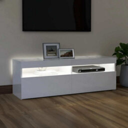 Vidaxl Tv Cabinet With Led Lights High Gloss White 120X35X40 Cm - thumbnail 3