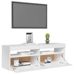 Vidaxl Tv Cabinet With Led Lights High Gloss White 120X35X40 Cm - thumbnail 6