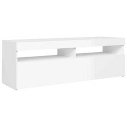 Vidaxl Tv Cabinet With Led Lights High Gloss White 120X35X40 Cm - thumbnail 7