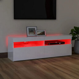 Vidaxl Tv Cabinet With Led Lights High Gloss White 120X35X40 Cm - thumbnail 4