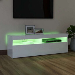 Vidaxl Tv Cabinet With Led Lights High Gloss White 120X35X40 Cm - thumbnail 5