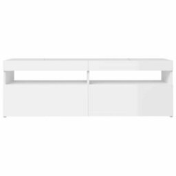 Vidaxl Tv Cabinet With Led Lights High Gloss White 120X35X40 Cm - thumbnail 8