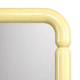 Sweeek - Rectangular Mirror With Wood Decor Pastel Yellow 106X36X7 Cm - Volt - thumbnail 4