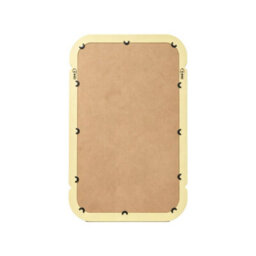 Sweeek - Rectangular Mirror With Wood Decor Pastel Yellow 106X36X7 Cm - Volt - thumbnail 3