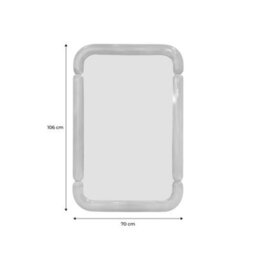 Sweeek - Rectangular Mirror With Wood Decor Pastel Yellow 106X36X7 Cm - Volt - thumbnail 2