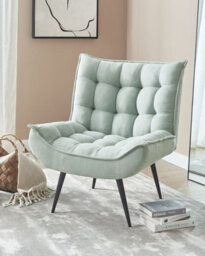 Beliani Armchair Alvesta Fabric Mint Green - thumbnail 2