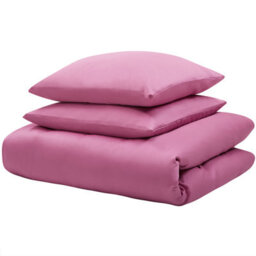 Beliani Duvet Cover Set Harmonridge Sateen Cotton 200 X 220 Cm Pink - thumbnail 5