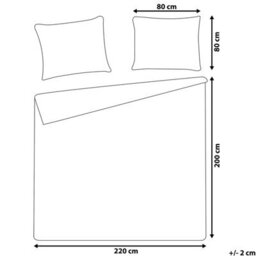 Beliani Duvet Cover Set Harmonridge Sateen Cotton 200 X 220 Cm Pink - thumbnail 3