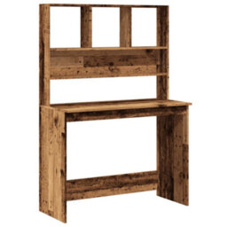 Berkfield Durable Desk With Shelves Old Wood 102X45X148 Cm Engineered Wood - thumbnail 2