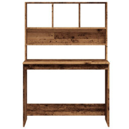 Berkfield Durable Desk With Shelves Old Wood 102X45X148 Cm Engineered Wood - thumbnail 4