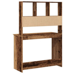 Berkfield Durable Desk With Shelves Old Wood 102X45X148 Cm Engineered Wood - thumbnail 6