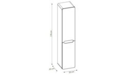 Impact Furniture Bathroom Laundry Cabinet Pull Out Tilt Out Basket Tall Wall Hung Unit Linen Storage Hamper White Gloss And Oak Arub - thumbnail 4