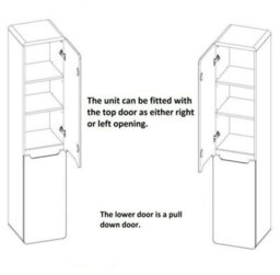 Impact Furniture Bathroom Laundry Cabinet Pull Out Tilt Out Basket Tall Wall Hung Unit Linen Storage Hamper White Gloss And Oak Arub - thumbnail 5
