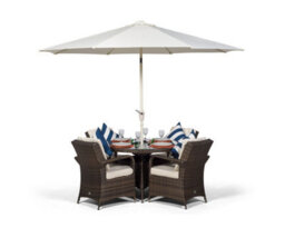 That's Furniture Arizona Round 4 Seater Patio Dining Set With Ice Bucket Drinks Cooler - Brown - thumbnail 2
