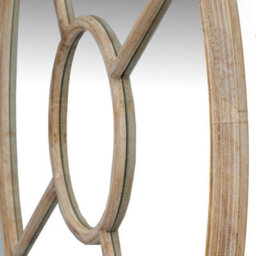 Hill Interiors Washed Wood Round Window Mirror - Glass - L2 X W100 X H100 Cm - Brown - thumbnail 2