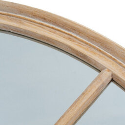 Hill Interiors Washed Wood Round Window Mirror - Glass - L2 X W100 X H100 Cm - Brown - thumbnail 3