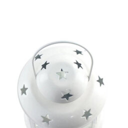 White Iron Candle Holder Handheld Glass Candle Holder Candlestick Stand Lantern Decor - thumbnail 5