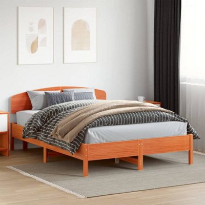 Berkfield Bed Frame Without Mattress Wax Brown 120X200 Cm Solid Wood Pine - image 1