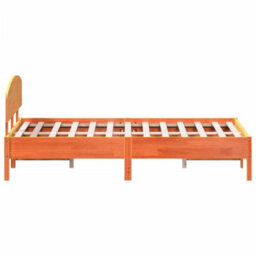 Berkfield Bed Frame Without Mattress Wax Brown 120X200 Cm Solid Wood Pine - thumbnail 5