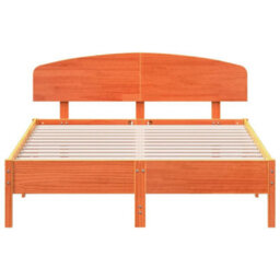 Berkfield Bed Frame Without Mattress Wax Brown 120X200 Cm Solid Wood Pine - thumbnail 4