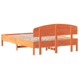 Berkfield Bed Frame Without Mattress Wax Brown 120X200 Cm Solid Wood Pine - thumbnail 6