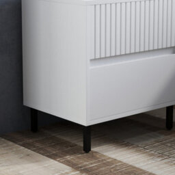 Homcom Bedside Table With 2 Drawers And Steel Legs For Bedroom, White - thumbnail 9