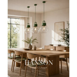 Luminosa Lighting Luminosa Hanson Dome Pendant Ceiling Light Black Transparent Glass Shade 1X E27 - thumbnail 7