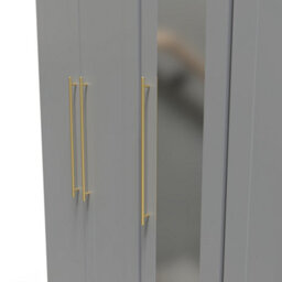 Helmsley Tall 5 Door 2 Drawer 1 Mirror Wardrobe In Dusk Grey (Ready Assembled) - thumbnail 4