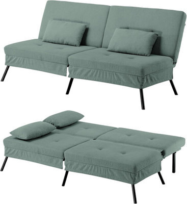 Comhoma Sofa Bed 2-3 Seater Click Clack Sofa Bed 5-Gear Back Angle Adjustable Futon Sofa Lounge For Home, Olive Green-Corduroy - image 1