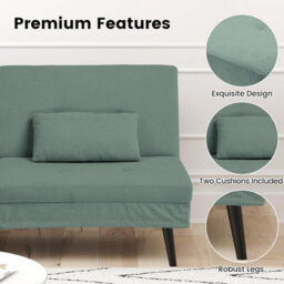 Comhoma Sofa Bed 2-3 Seater Click Clack Sofa Bed 5-Gear Back Angle Adjustable Futon Sofa Lounge For Home, Olive Green-Corduroy - thumbnail 6