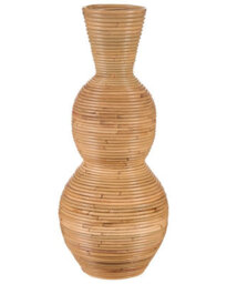 Wyld And Coco Natural Rattan Vase 70 Cm - Handwoven Boho Rustic Home Decor - thumbnail 1