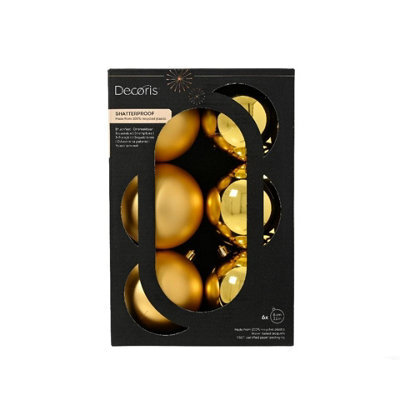 Kaemingk Polystyrene Christmas Bauble (Pack Of 6) Golden (One Size)