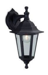 Luminosa Lighting Luminosa Malmo 1 Light Outdoor Wall Lantern - Uplight/downlight Black Resin Ip44, E27