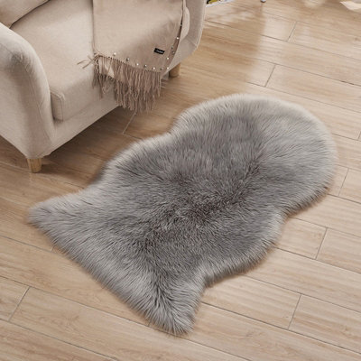 Living And Home Exquisite Luxurious Elegant Grey Irregular Soft Shaggy Rug Floor Rugs 60 X 90 Cm Decorated Any Area - image 1