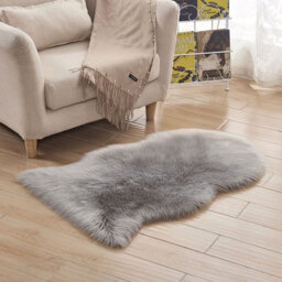 Living And Home Exquisite Luxurious Elegant Grey Irregular Soft Shaggy Rug Floor Rugs 60 X 90 Cm Decorated Any Area - thumbnail 3