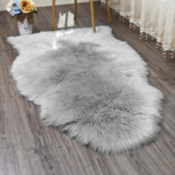 Living And Home Exquisite Luxurious Elegant Grey Irregular Soft Shaggy Rug Floor Rugs 60 X 90 Cm Decorated Any Area - thumbnail 6