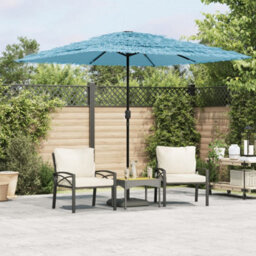 Berkfield Garden Parasol With Steel Pole Blue 248X248X248 Cm - thumbnail 1