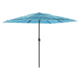 Berkfield Garden Parasol With Steel Pole Blue 248X248X248 Cm - thumbnail 5