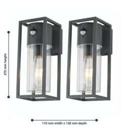 First Choice Lighting Set Of 2 Hale - Black Motion Sensor Outdoor Wall Lights - thumbnail 7