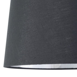 First Choice Lighting Tripod - Chrome Lamp With Grey & Silver Fabric Shade - thumbnail 4