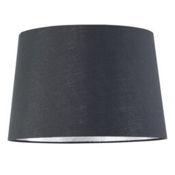 First Choice Lighting Tripod - Chrome Lamp With Grey & Silver Fabric Shade - thumbnail 3