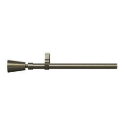 GoodHome Antiki Satin Antique Brass Effect Extendable Cone Single Curtain Pole Set, (L)2000mm-3300mm (Dia)19mm - thumbnail 1