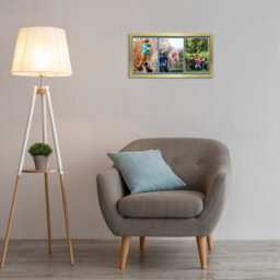 AK Frames 16X8 Dark Grey Sleek Multi Photo Frame With Pompadour Mount - Holds 3 Apertures (3X) 7X5 Photos - thumbnail 3