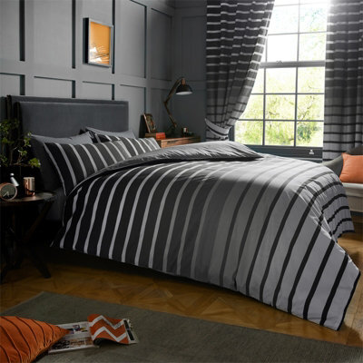 Gc Gaveno Cavailia Striped Duvet Cover Bedding Set Grey King 3Pc Linen Bedding Set - image 1