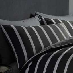 Gc Gaveno Cavailia Striped Duvet Cover Bedding Set Grey King 3Pc Linen Bedding Set - thumbnail 2