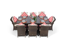 That's Furniture Arizona Rectangular 8 Seater Rattan Patio Dining Set - Brown - thumbnail 4
