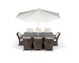 That's Furniture Arizona Rectangular 8 Seater Rattan Patio Dining Set - Brown - thumbnail 7
