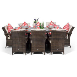 That's Furniture Arizona Rectangular 8 Seater Rattan Patio Dining Set - Brown - thumbnail 6